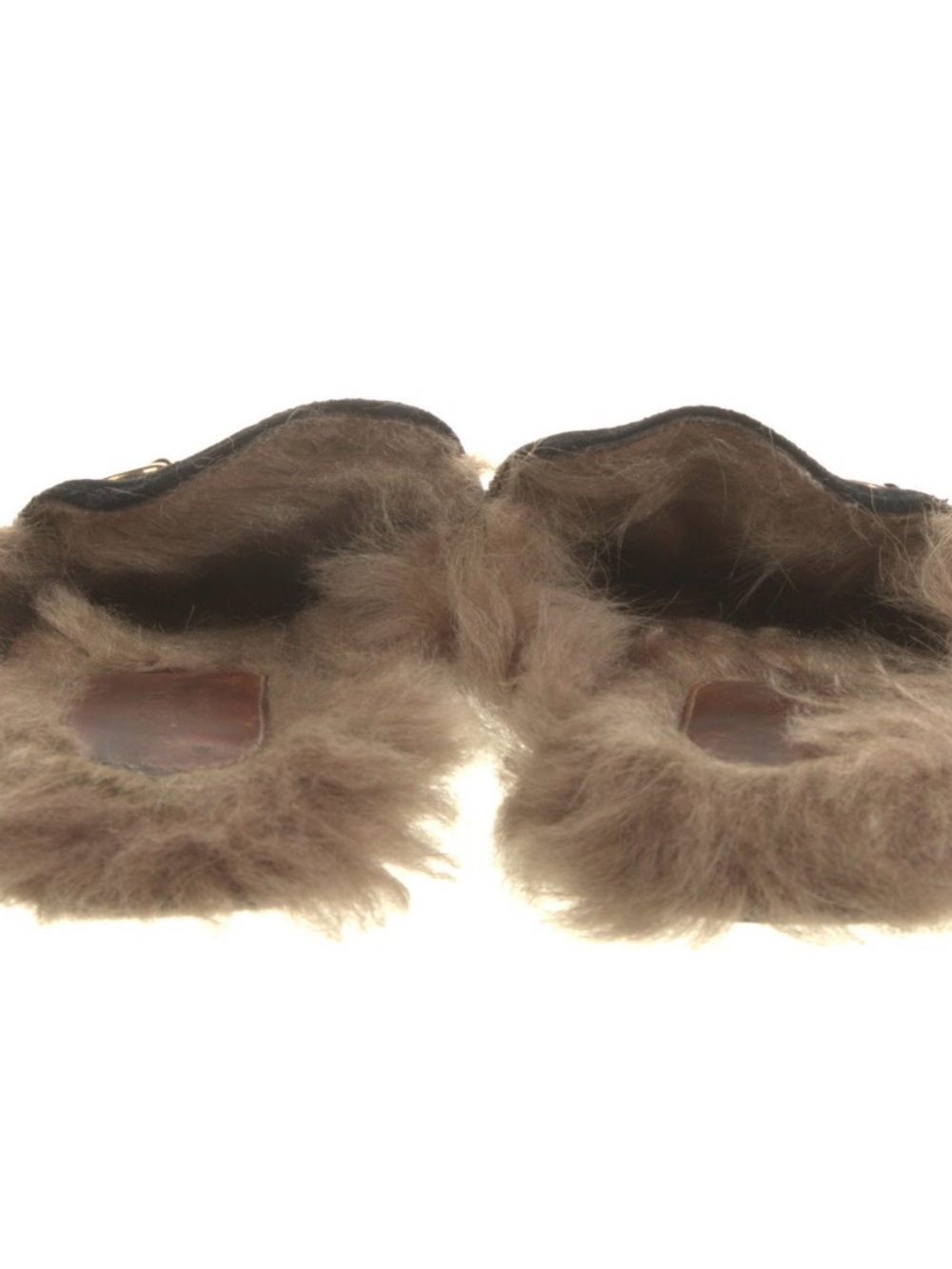 Gucci Black Velvet Fur-Lined Horsebit Backless Mules - Picture 3 of 4